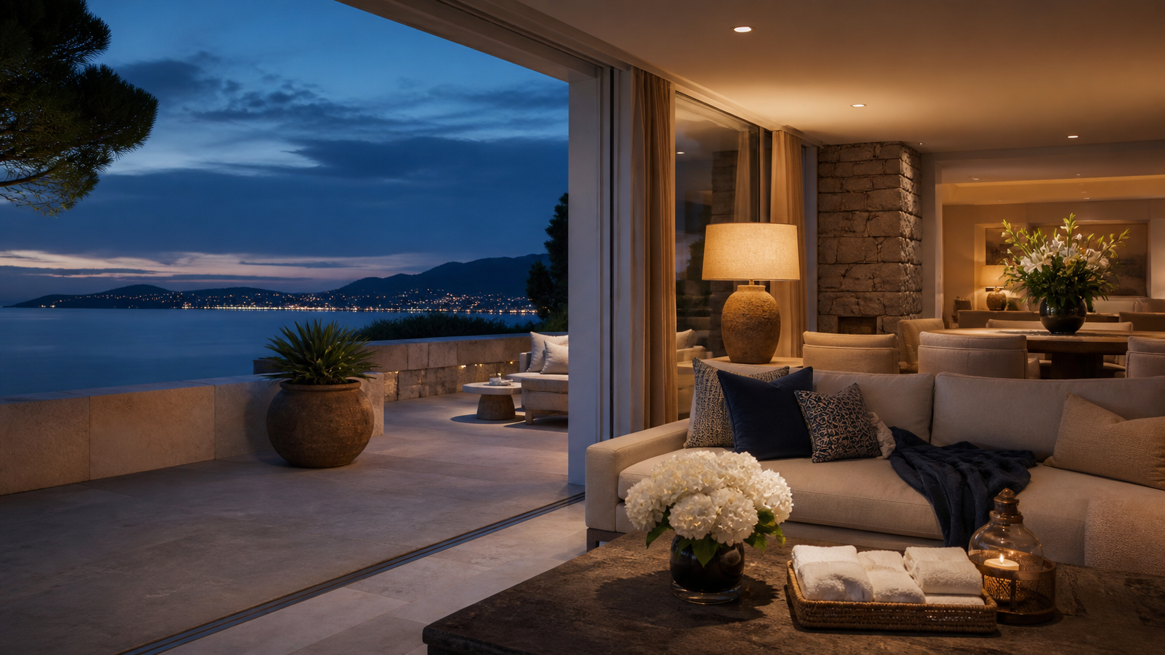 Villa privée sur la Côte d’Azur préparée avant l’arrivée des propriétaires